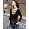 Demana Women's Wool Blend Faux Two-Piece V-Neck Cardigan