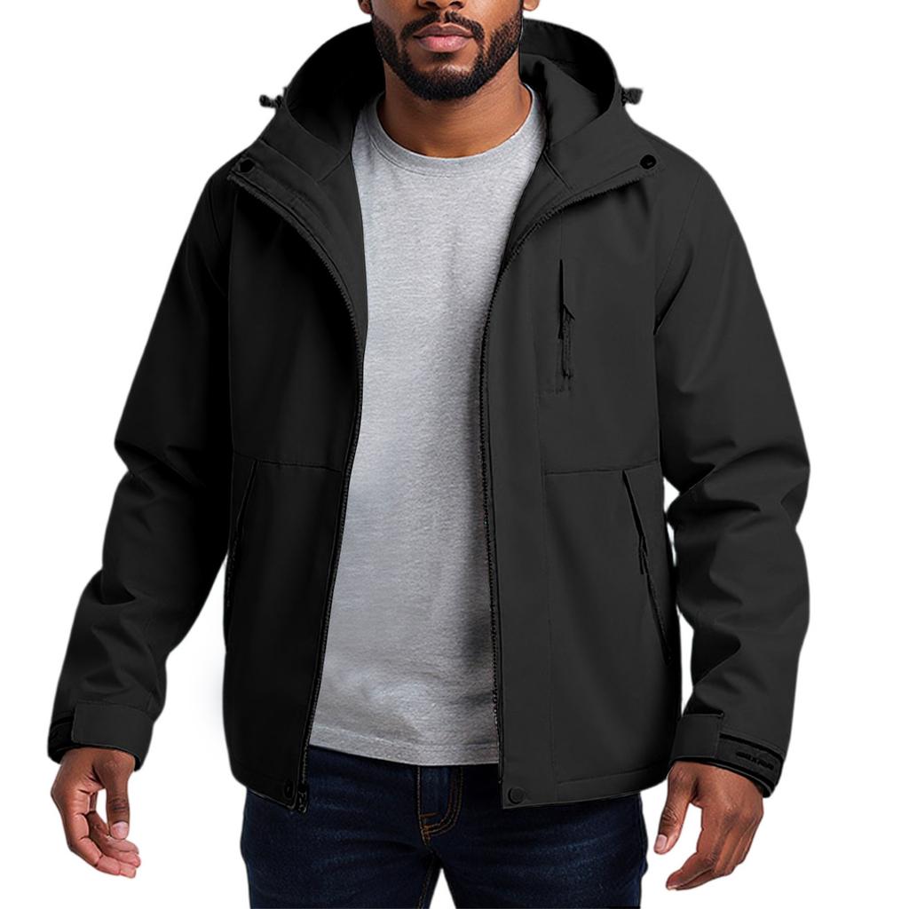 Men'S Loose Half Zipper Hooded Sweatshirt And Submachine Jacket