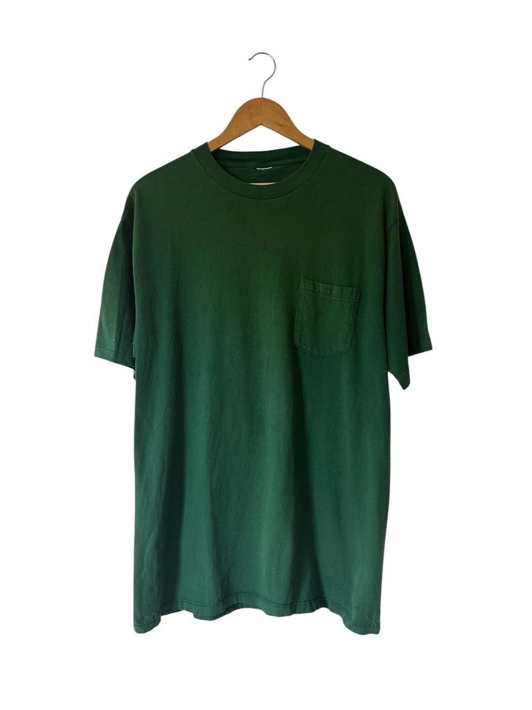 Vintage Blank Dark Green Pocket T Shirt Men’s XL Hunter USA Single Stitch