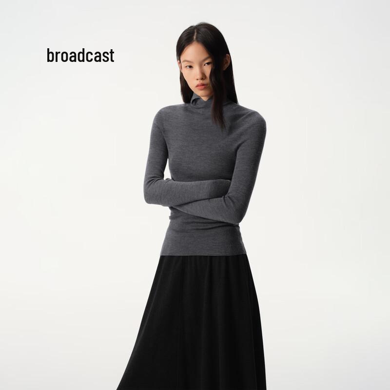 Broadcast Women's Slim-Fit Polo Collar Wool Pullover Sweater