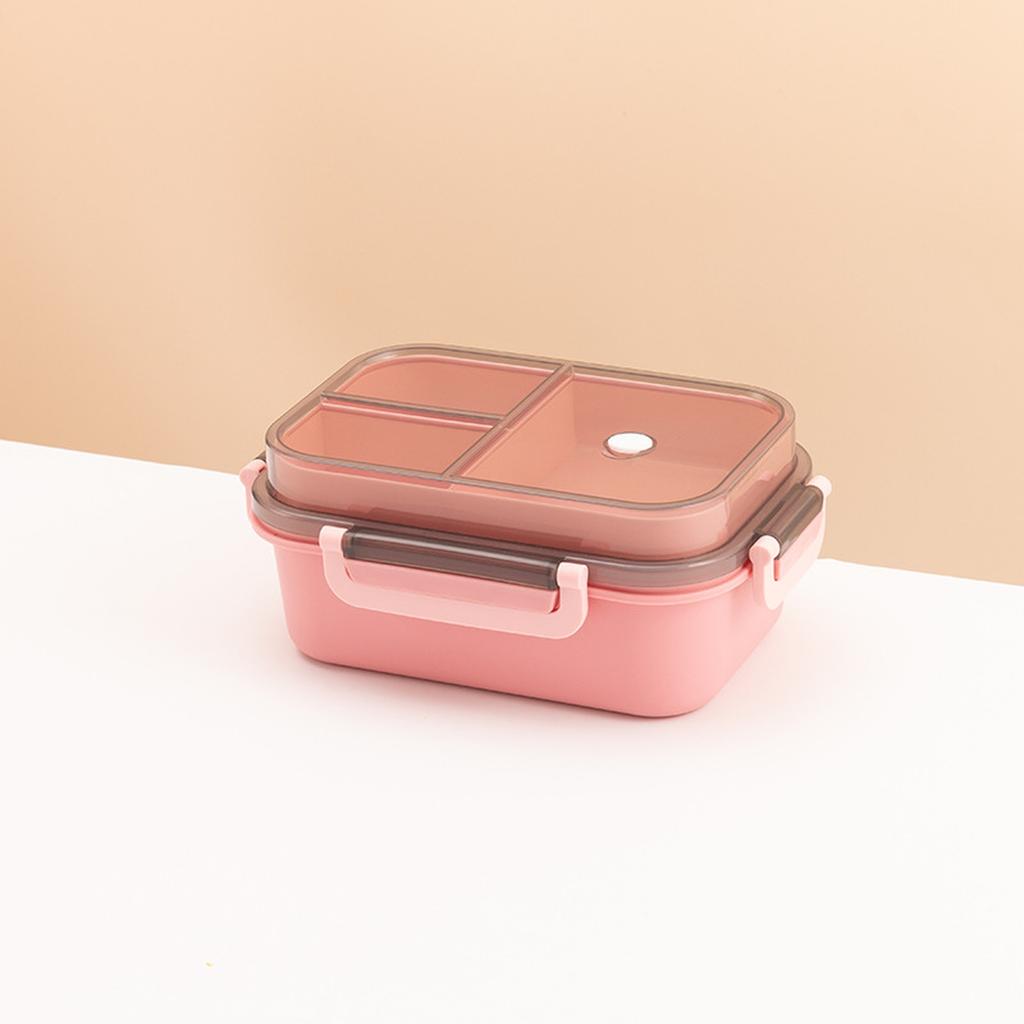 Englisch: Doppellagige versiegelte Lunchbox Geteilte Bento-Box Mikrowellengeeigneter Behälter für Studentenmahlzeiten mit Besteck