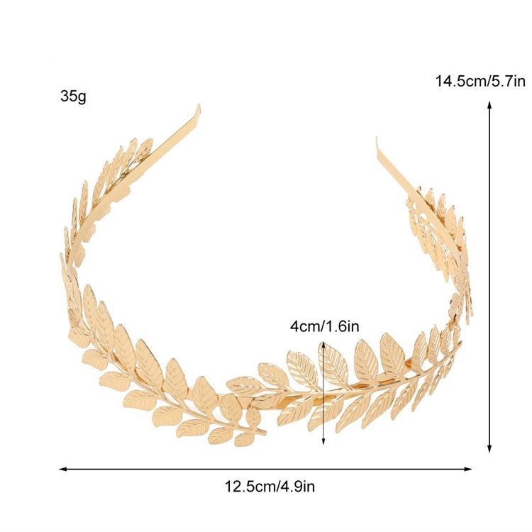 Wow Sheila Baroque Style Golden Leaf Headband Double Layer Flower Inlaid Rhinestone Headbands Women