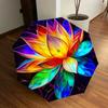 1 Stück Lotusblumen-Mandala Automatischer 8-Rippen-Faltregenschirm - Langlebiges Polyester & Eisenrahmen, Benutzerfreundliche Bedienung yy250929125