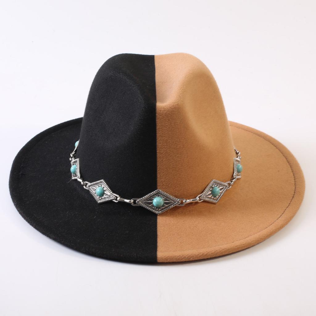 Popular European and American Classic Double-color Wide-brimmed Top Hat Men's and Women's Fashion OL Style Cowboy Hat Jazz Hat