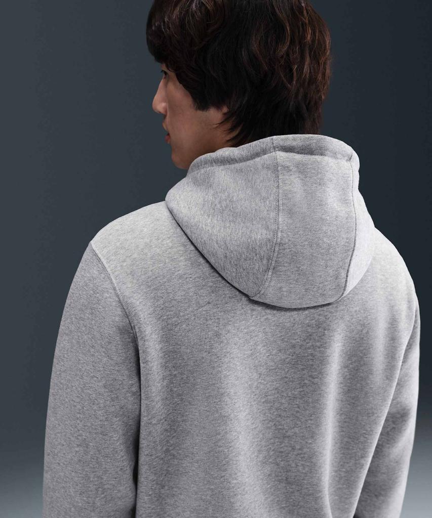 Nike Club Pullover Fleece Hoodie M - Dark Grey Heather:Light Smoke Grey:White / Fn3860-063