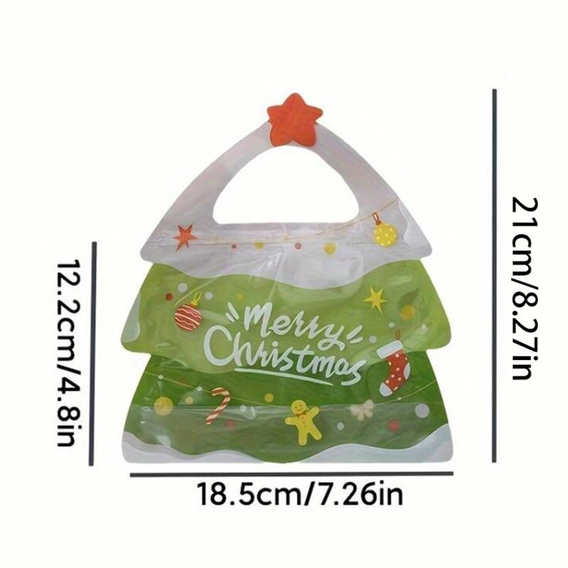25Pcs/Pack Christmas Gift Bags Set with Santa Elk Snowflake Pattern Thickened Non-Woven Waterproof Tote Bags for Kids Holiday Party