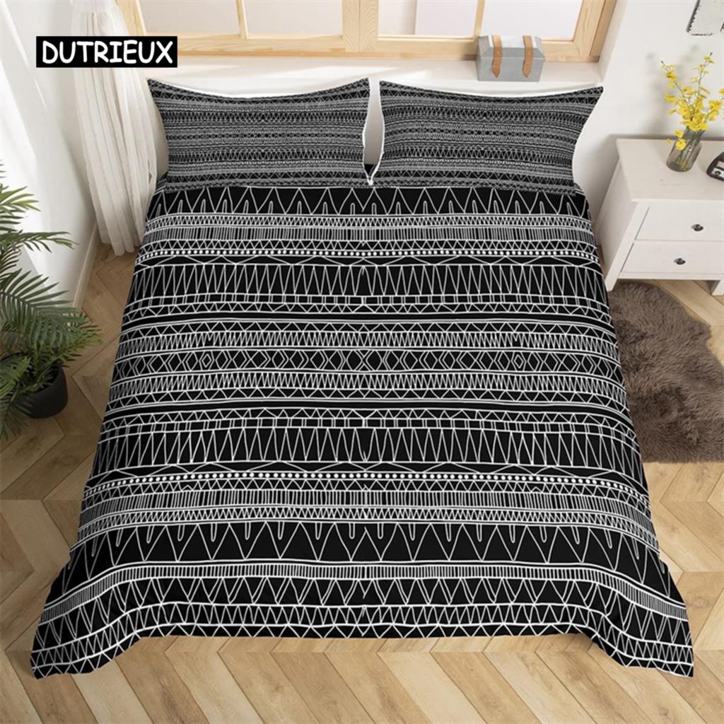 Bohemian Floral Duvet Cover Paisley Mandala Comforter Cover Microfiber Geometry Aztec Mexican Style Bedding Set Twin Queen Size