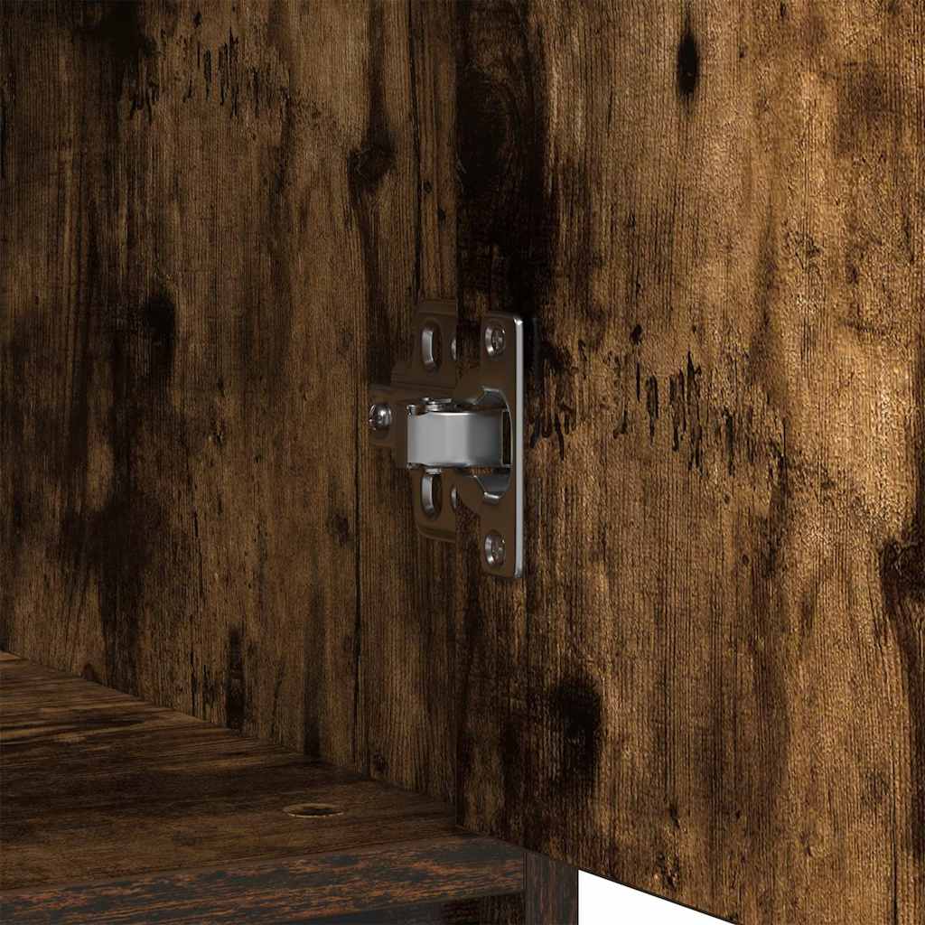 Sideboard with Drawer Smoked Oak Finish 80 x 34 x 76 cm Engineered Wood