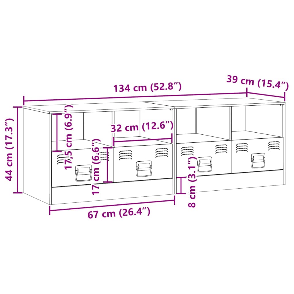 TV Cabinets 2 Pcs Mustard Yellow 67 X 39 X 44 Cm Steel