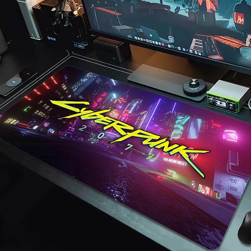 Cyberpunk 2077 Color Mouse Pad Large Gaming Table Cushion Non-slip Laptop Tablet Big Mousepad XXL Mat Mini PC Playmat With Lock edge