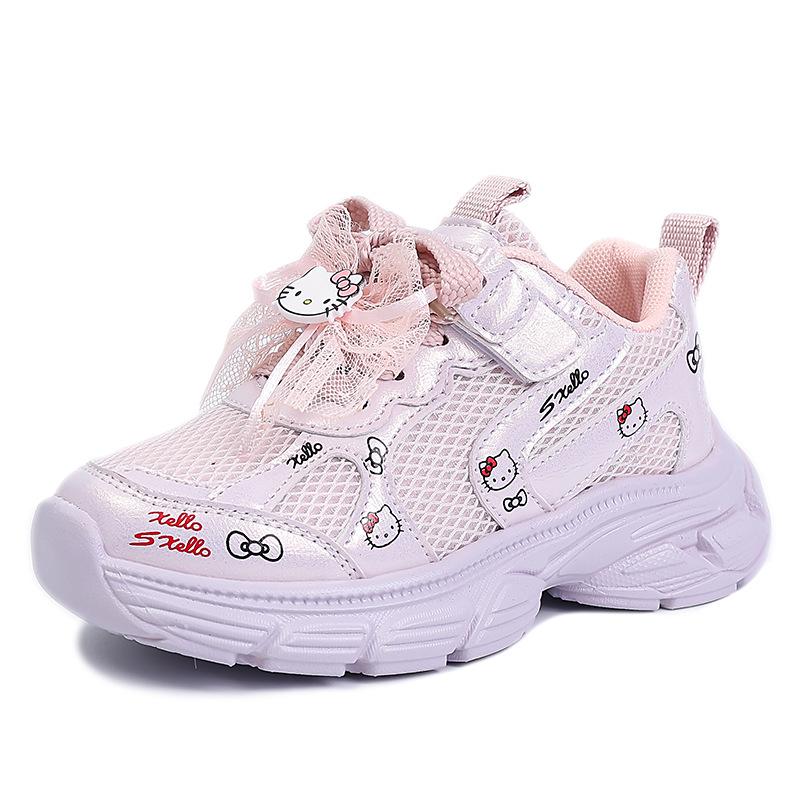 Hello Kitty Girls' Spring Sports Shoes - Versatile, Lightweight, Breathable, Cute Design for Medium & Large Children