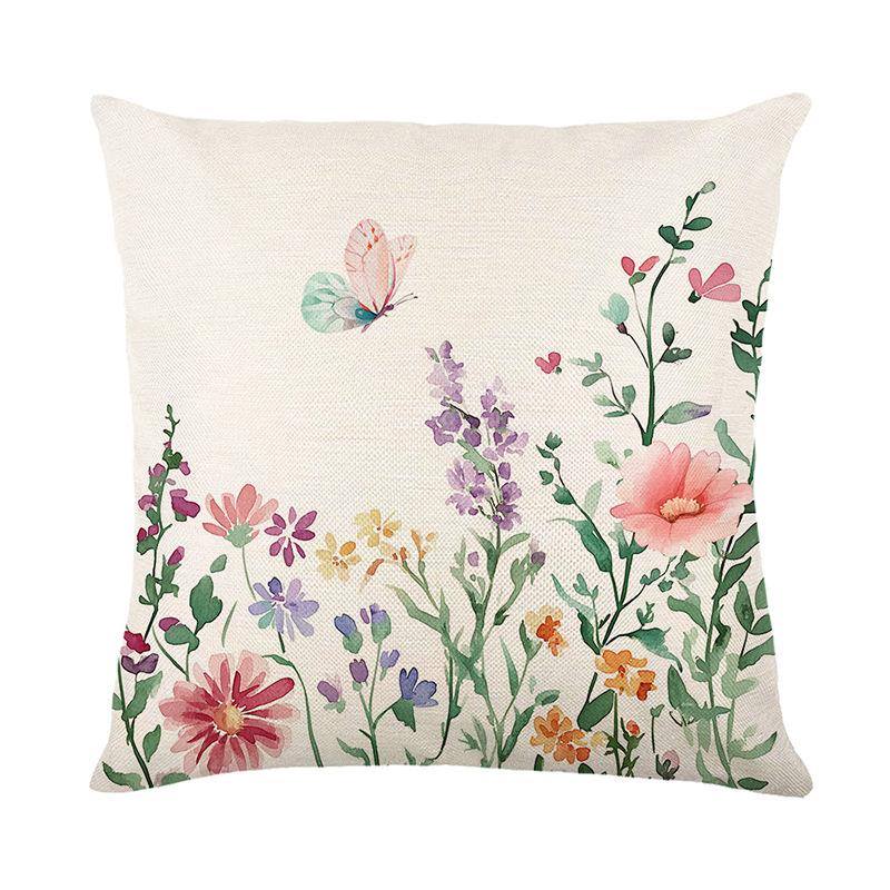 

New Spring Flower and Bird Series Printed Cushion Covers Home Living Room Sofa Decorative Cushion Covers Bedroom Cushion Pillows 45 * 45Cm (without pillow core)