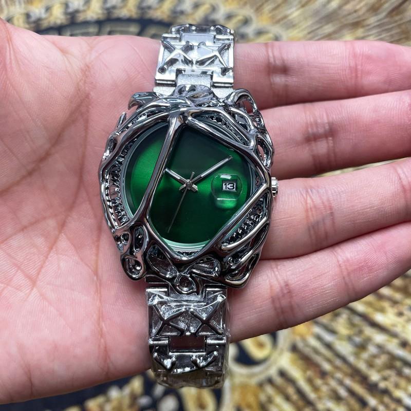 Y2K Alien Web Alabaster Style Unisex Hip Hop Watch 48mm Mineral Glass 30M Waterproof Quartz Chronograph
