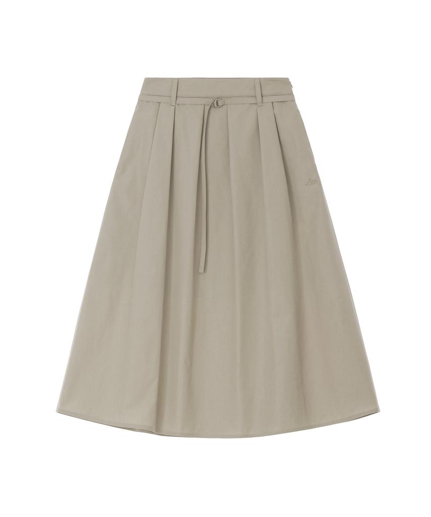 Lee Cotton Pleated Long Skirt Beige
