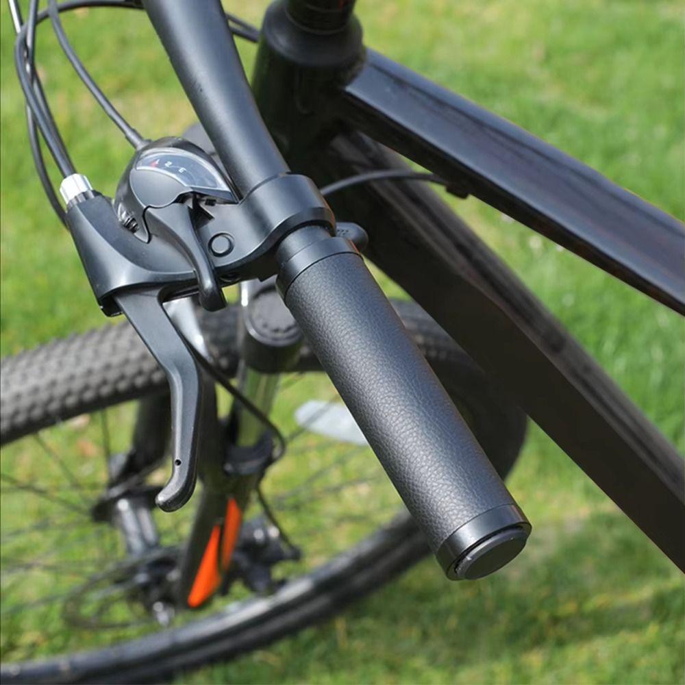 Leather Material Bike Leather Handle Cover Shock-absorbing Bike Cowhide Grip Universal Bicycle
