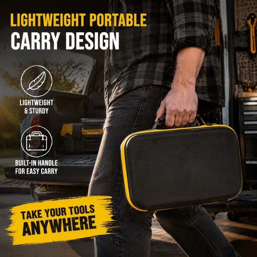 Square Shape Hard EVA Case Yellow Border Tool Box Organizer Outdoor Working
