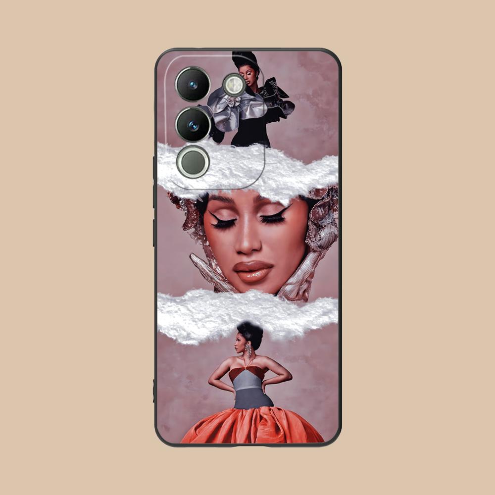 Cardi B Matte TPU Mobile Phone Case for VIVO Y77 76 75 74 73 72 58 56 55 51 50 38 36 Y19 Y18 Y03 Y01 5G Colorful Cover