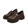 Autumn small leather shoes women's new one-pedal single shoes small height-increasing thick-soled muffin