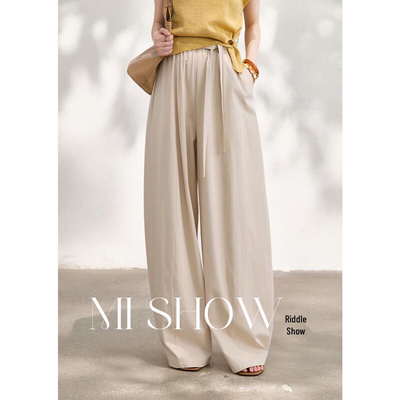 Women s Relaxed Fit Draped Wide-Leg Pants S
