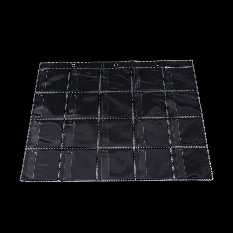 10 Sidor 20 Fickor Plast Mynthållare Förvaring Samling Pengar Album Fodral Ny,