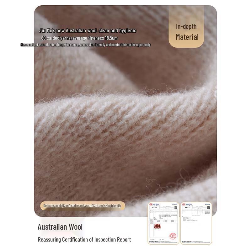JIUMU Women's Pure Wool Cross Neck Scarf