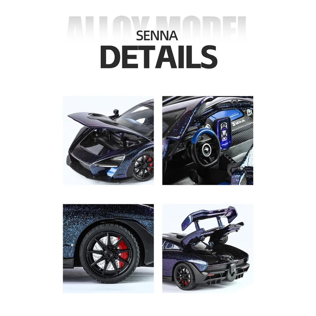 1/24 Toyota Senna Alloy Track Sports Car Model Diecasts Metal Racing Vehicles Car Model Simulation Sound Light with Spray Kids Toy Gift