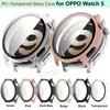 PC+Tempered Glass Case for OnePlus Watch Lite SamrtWatch Bumper Protective Full Cover Protector for OPPO WatchS Shell Accessorie