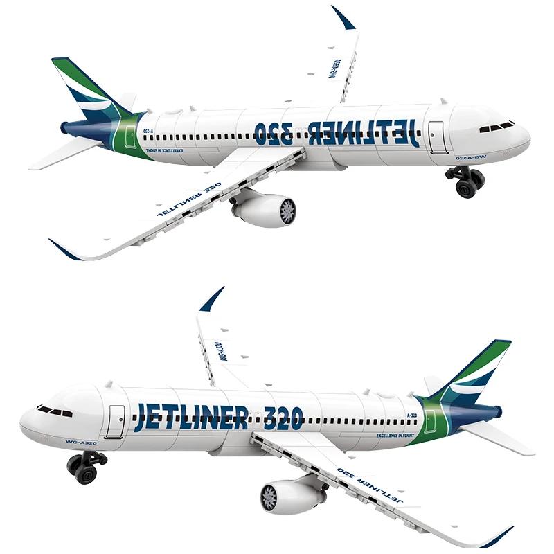 NEW France 320 Aircraft Model Building Blocks Jet Liner Airbus Technical Creative Plane Bricks City Toy Children Gift