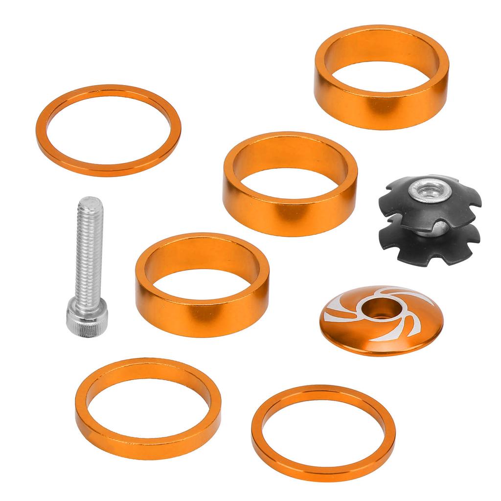 6Pcs Bike Headset Spacer Aluminium Alloy Bicycle Handlebar Stem Spacers for Mountain BikeGold