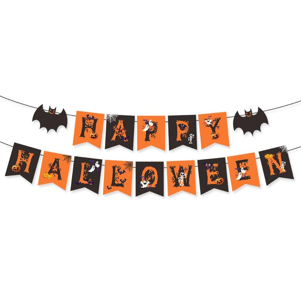 Set da 5 Pezzi Bandiera di Halloween Stendardo Appeso di Halloween Decorazione Appesa Fai da Te per Festa di Halloween