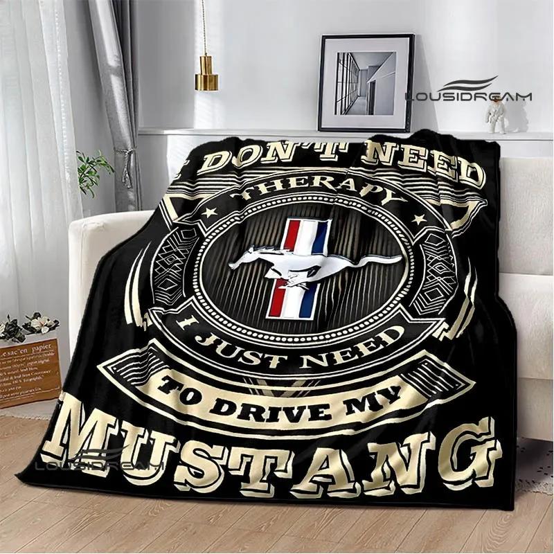 

3D M-Mustang автомобільний логотип Друкована ковдра Фланелева Теплі ковдри М яка та зручна ковдра постільна білизна cubre cama Подарунок на день народження 150x180cm
