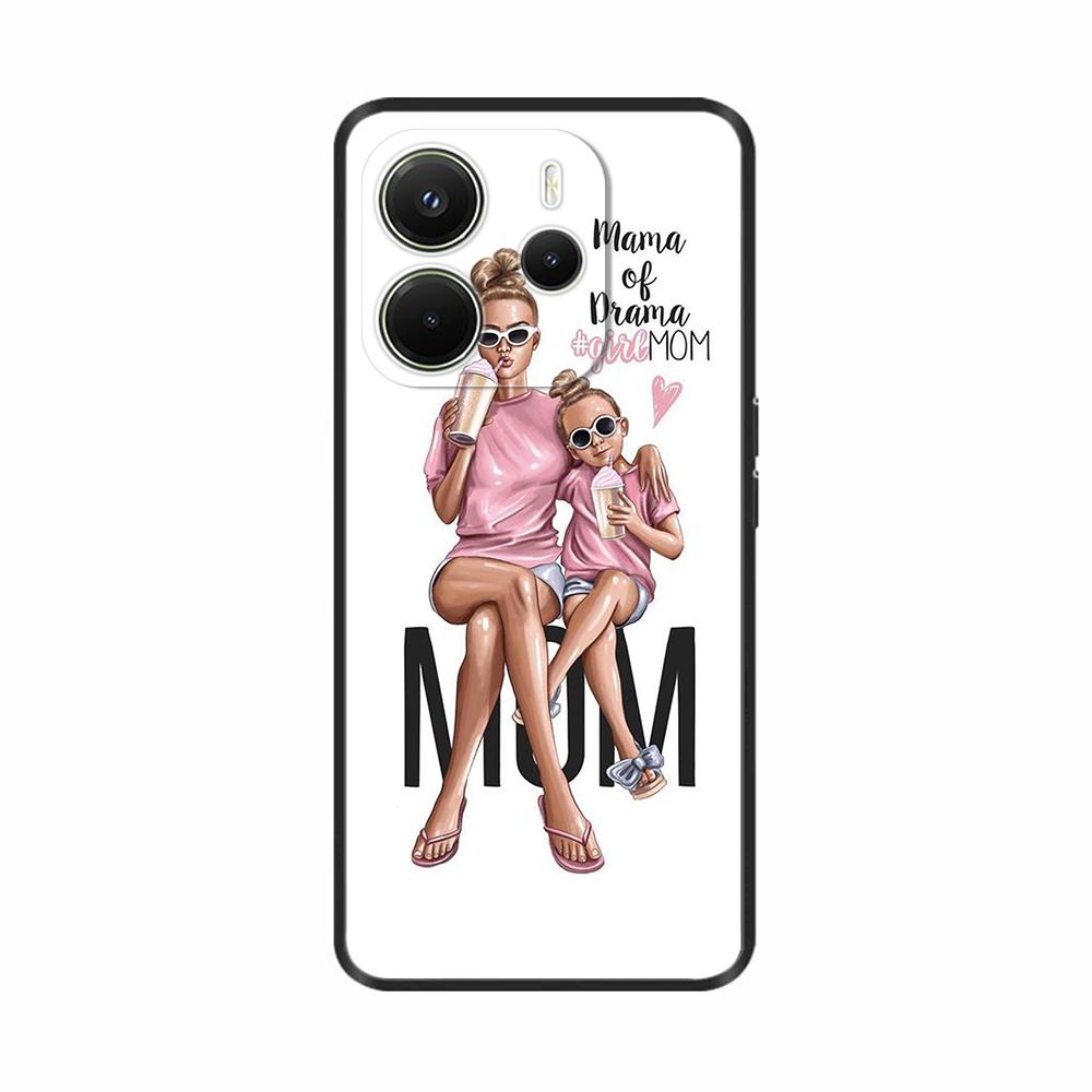 For Xiaomi Redmi Note 14 4G Case Luxury Painted Cover Black Silicone Phone Case For Redmi Note 14 Fundas note14 4G Soft Bumper