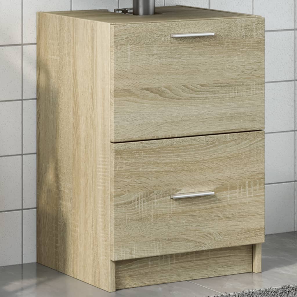 Bathroom Vanity Cabinet In Sonoma Oak Finish 40 X 37 X 59 Cm Particleboard