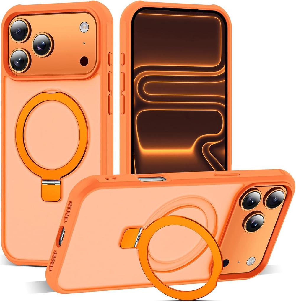 Magnetic suction bracket fulcrum mobile phone case for iPhone17ProMax protective case Apple 16E matte anti-drop 15