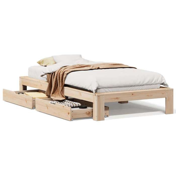 VidaXL Bed Frames Without Mattress 100x200 Cm Solid Pine Wood 3309005