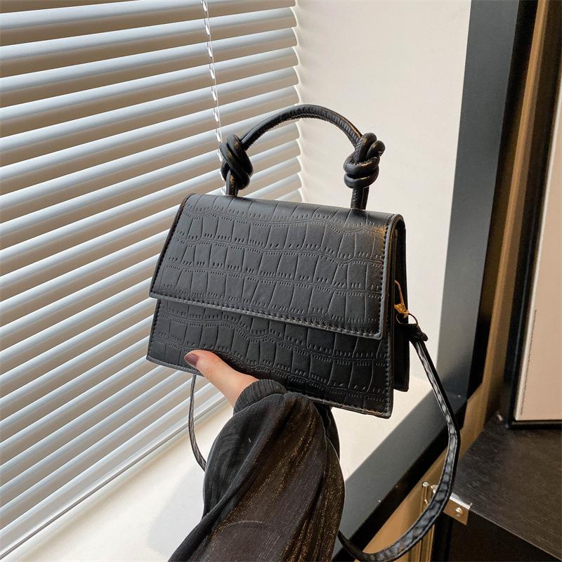 Solid Color Shoulder Bag Texture  New Casual Sweet Trendy Simple Cross-body Hand-held Small Square Shoulder Bag