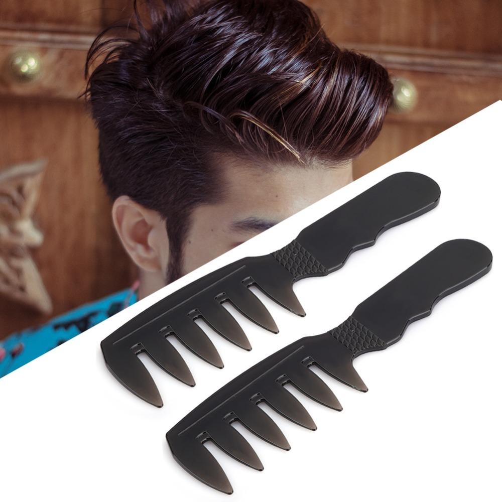 2pcs Wide Teeth Professional Men Comb PC Material Men Styling Comb Men Hairdressing Comb Salon Use