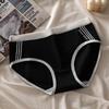 3Pcs/Set Solid Color Women Cotton Panties Mid Waist Women Briefs Lingerie  Sports Lingerie Use
