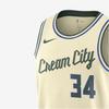 Nike NBA Swingman City Edition 2025-26 Season Milwaukee Bucks Giannis Antetokounmpo 34 Color Block Round Neck Sleeveless Basketball Jersey HM5988-281