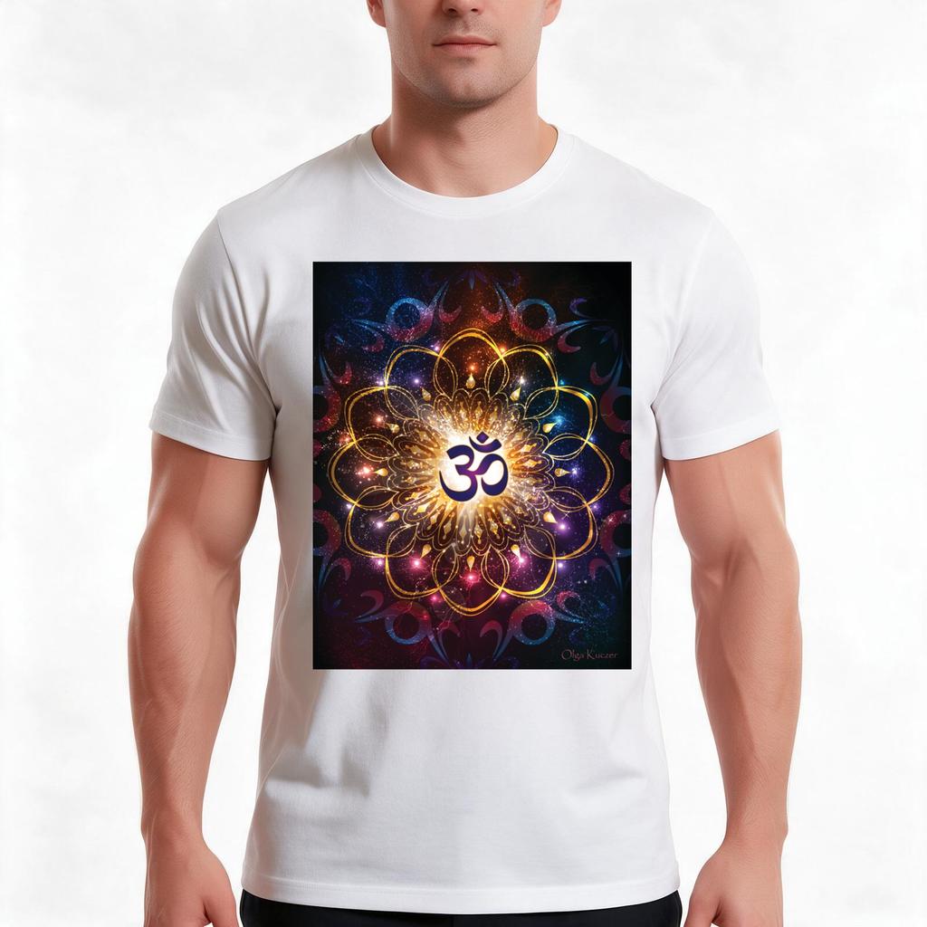 The Higher Power Of Om Sacred Geometry Tshirt Summer Casual Cotton Tee Oversized Streetwear Tops Vintage Graphic Print