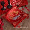 Red Chinese Style Festive Kneeling Cushion - Square Seat for Bay Window and Wedding Decor, with Free Shipping
