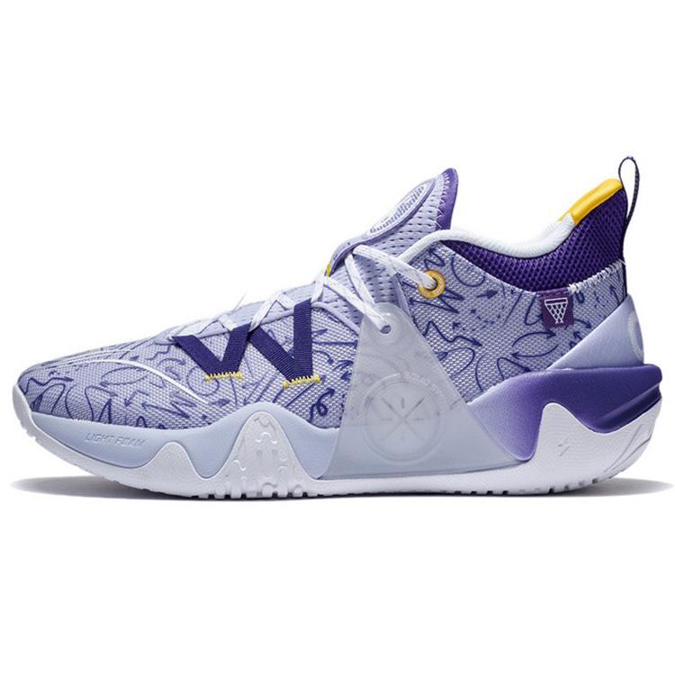 

LiNing Coldblood Амортизация, Нескользящие и Износостойкие Низкие Кроссовки для Баскетбола Фиолетовый Желтый 41.5