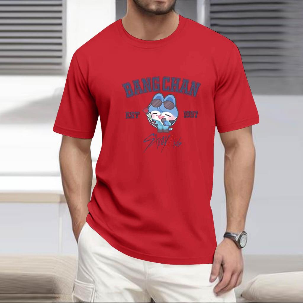 Men's Popular T-shirt Printed Round Neck Short Sleeve T-shirt