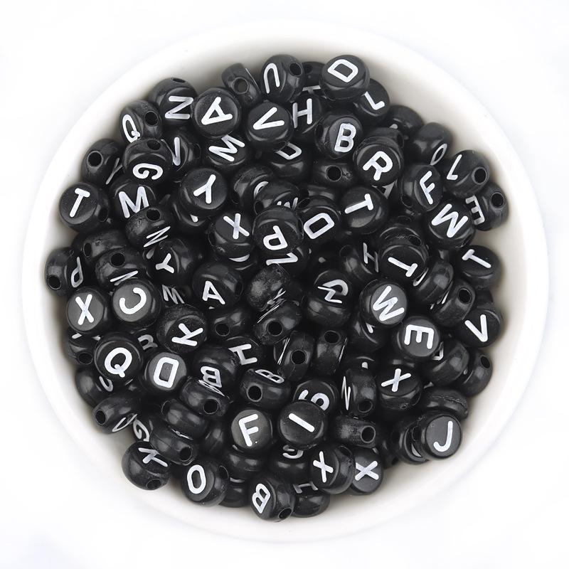 

Акриловые светящиеся бусины-буквы, разные стили, 100 шт./пакет для изготовления браслетов своими руками Diameter ~7mm, Thickness ~4mm, 100 pcs/pack