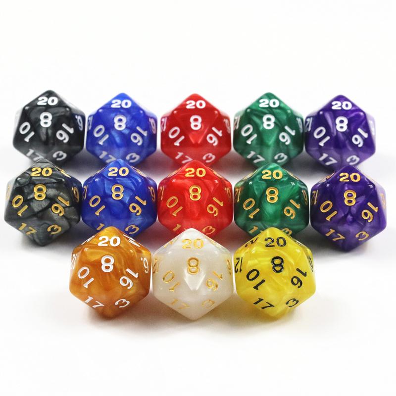 

10 игральных костей с 20 гранями, набор многогранных игральных костей для настольной игры DND RPG COC, игральные кости с эффектом мрамора multi-color