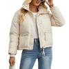 Women Casual Zipper Thick Outwear Coat Lapel Neck Soft Comfortable Polyester Fabric Classic Autumn Winter Jackets