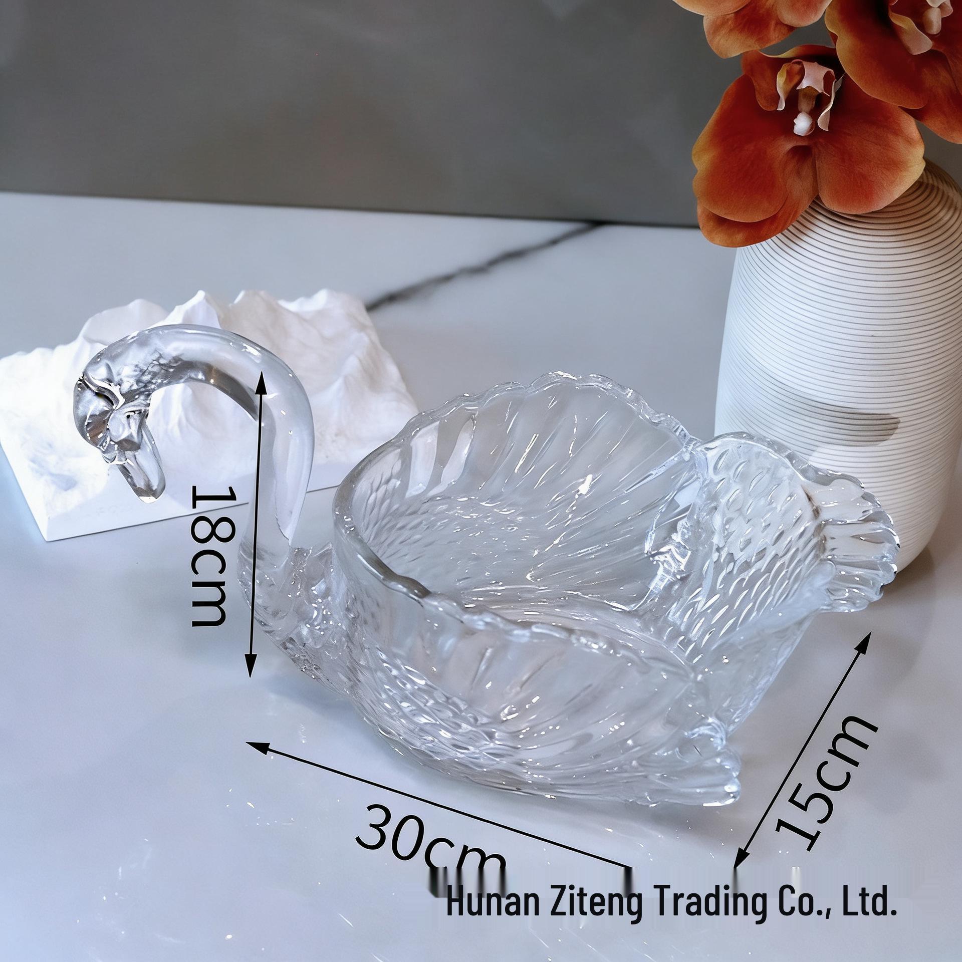Nordic Crystal Swan Fruit Bowl -
