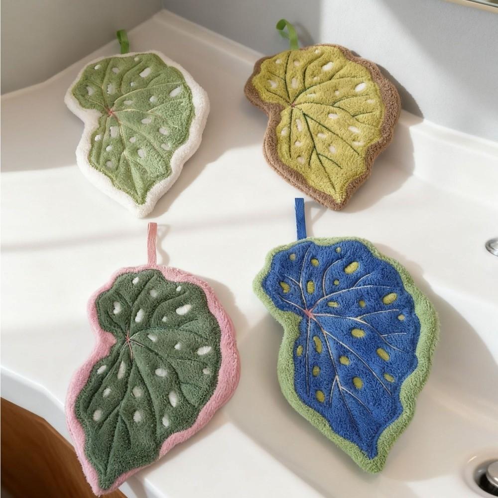 Cartoon Leaf Kitchen Handkerchief Absorb Water Cleaning Cloth New Hand Towel  Kitchen