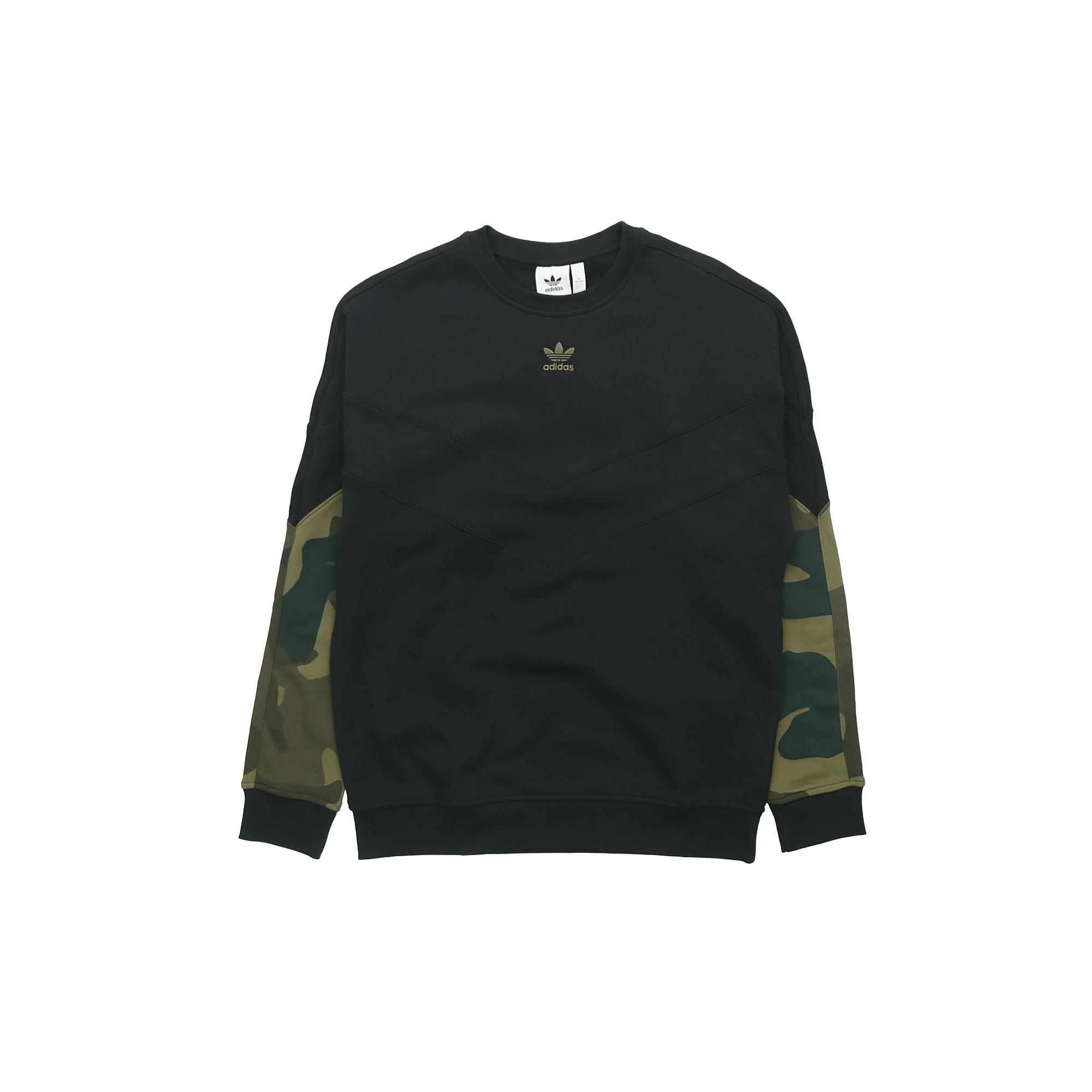 adidas originals Camo Crew Sweat Cotton Pullover Hoody Men Black Men s FM3357 S