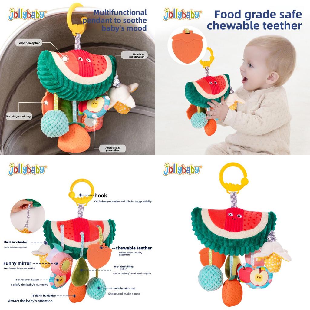 Baby Stroller Pendant Toy With Watermelon Design And Auditory Stimulation For Infant Development